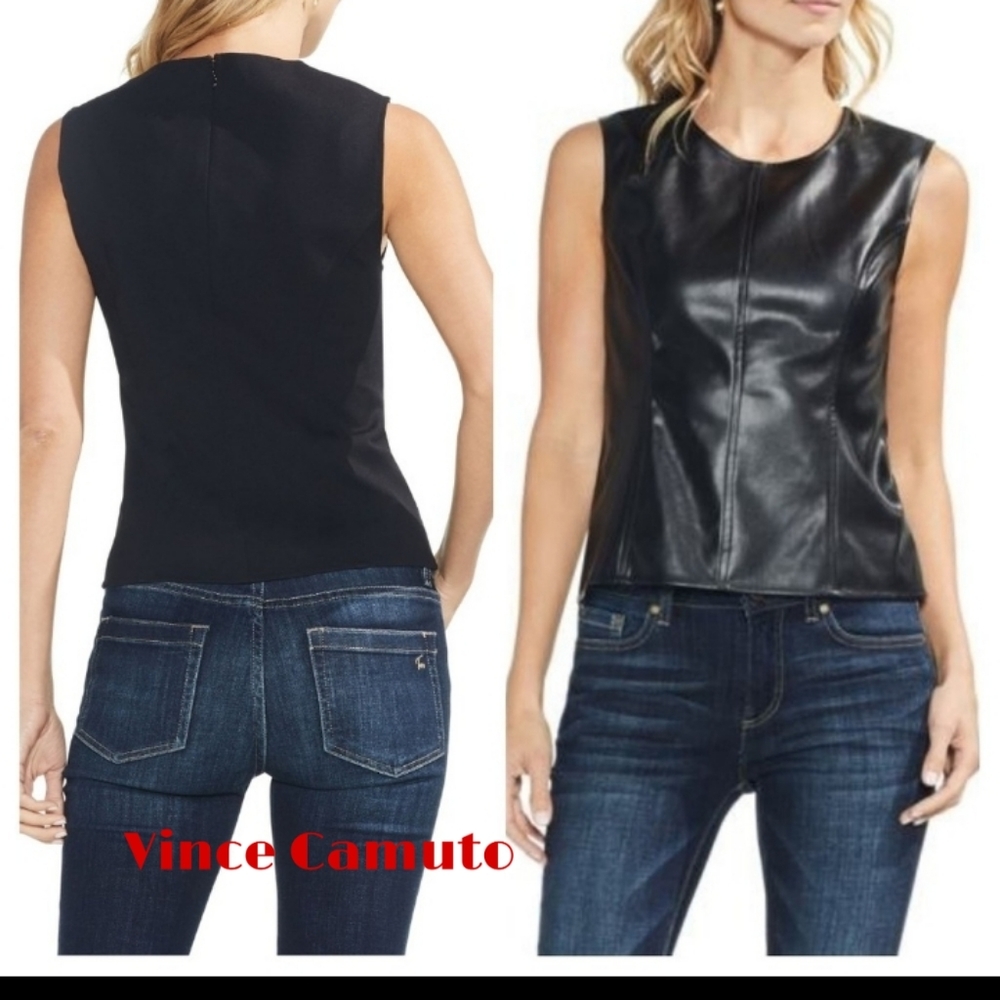 Vince Camuto Faux Leather Top